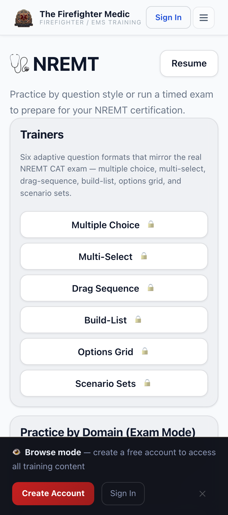 NREMT Trainers — all 6 formats